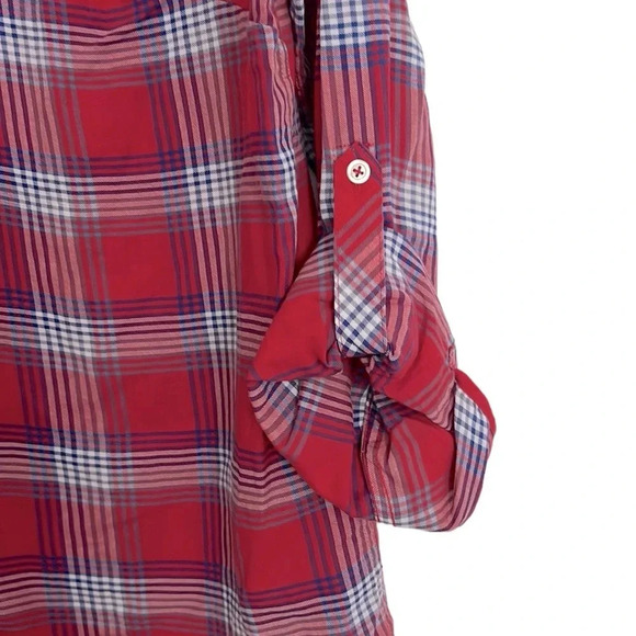 Talbots New Women’s L Striped Roll-up Tab Long Sleeve Button Up Shirt - Picture 5 of 6